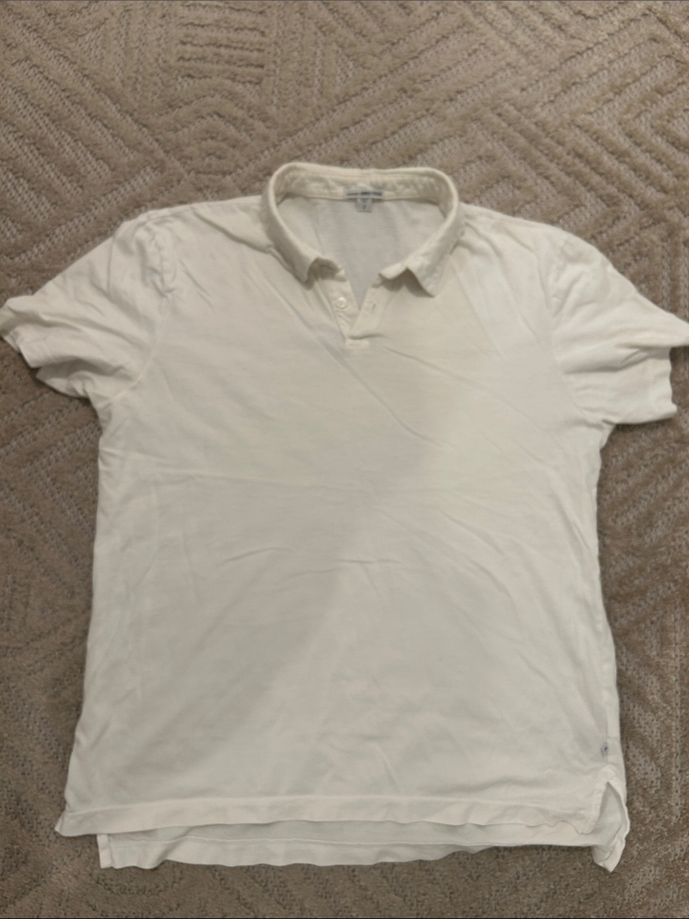 James Perse size 2 Mens White Polo Shirt